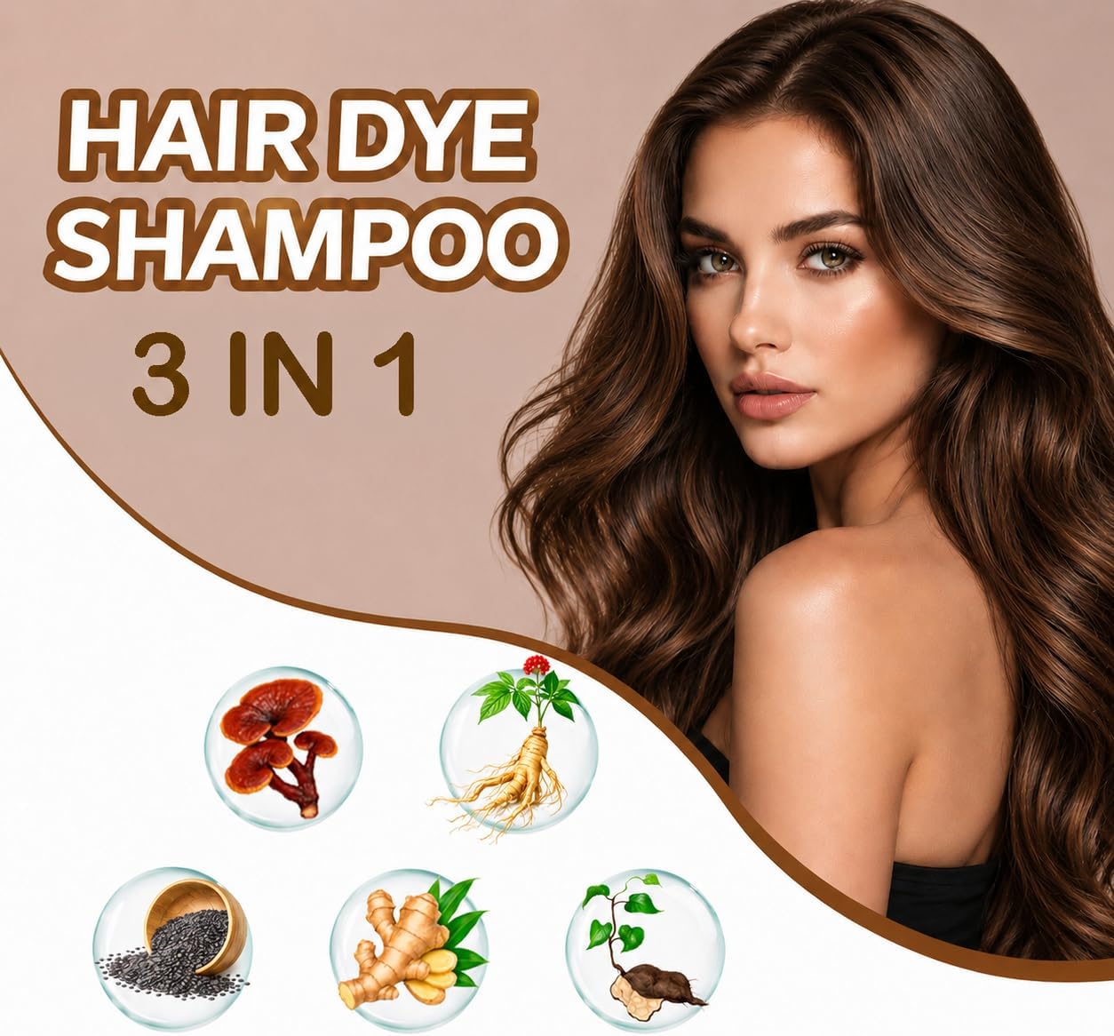 Thumbnail 3 de Shampooing Colorant Noir 3 en 1 – 500 ml pour Cheveux Brun Foncé