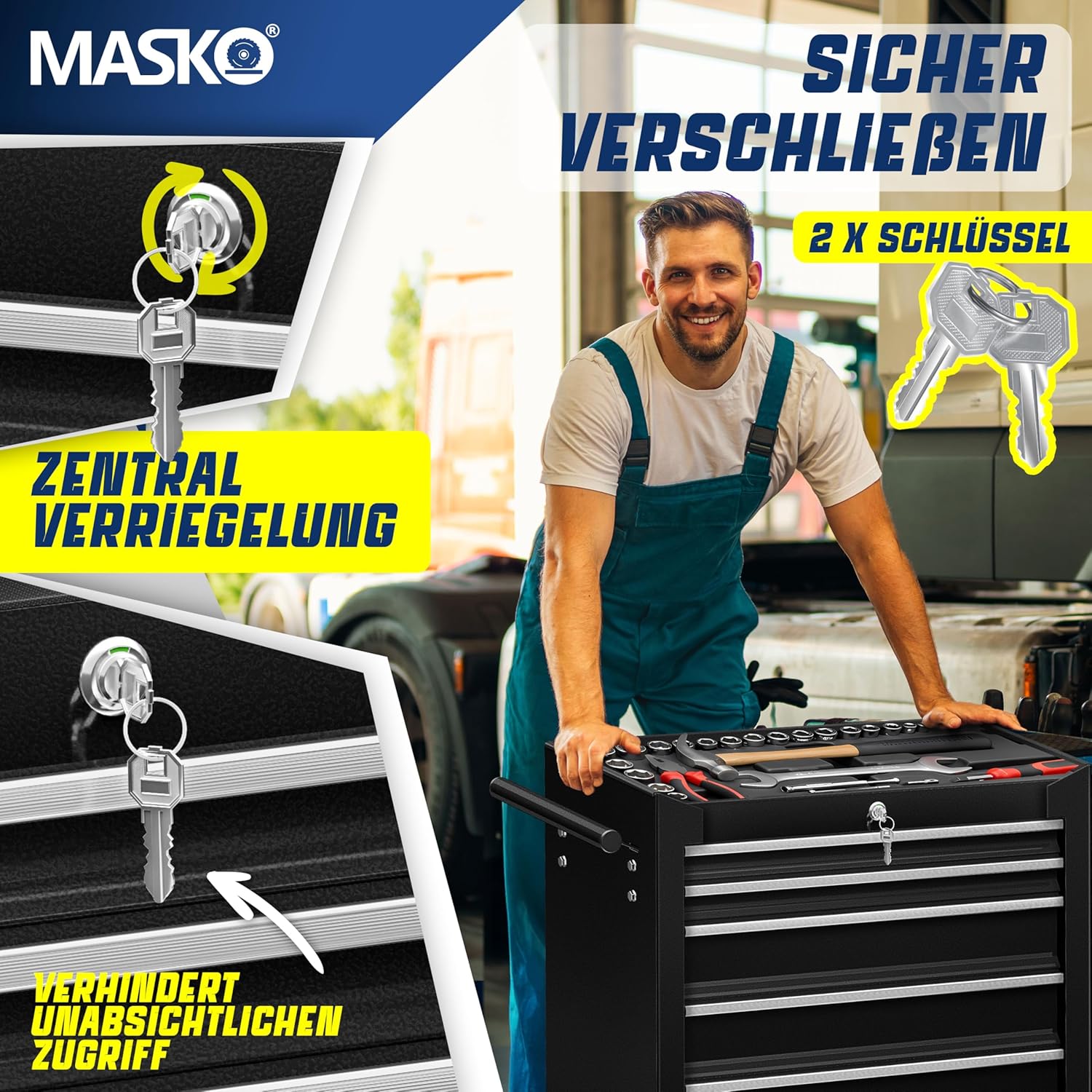 Thumbnail 4 de Masko Werkstattwagen 7 Schubladen 🛠️