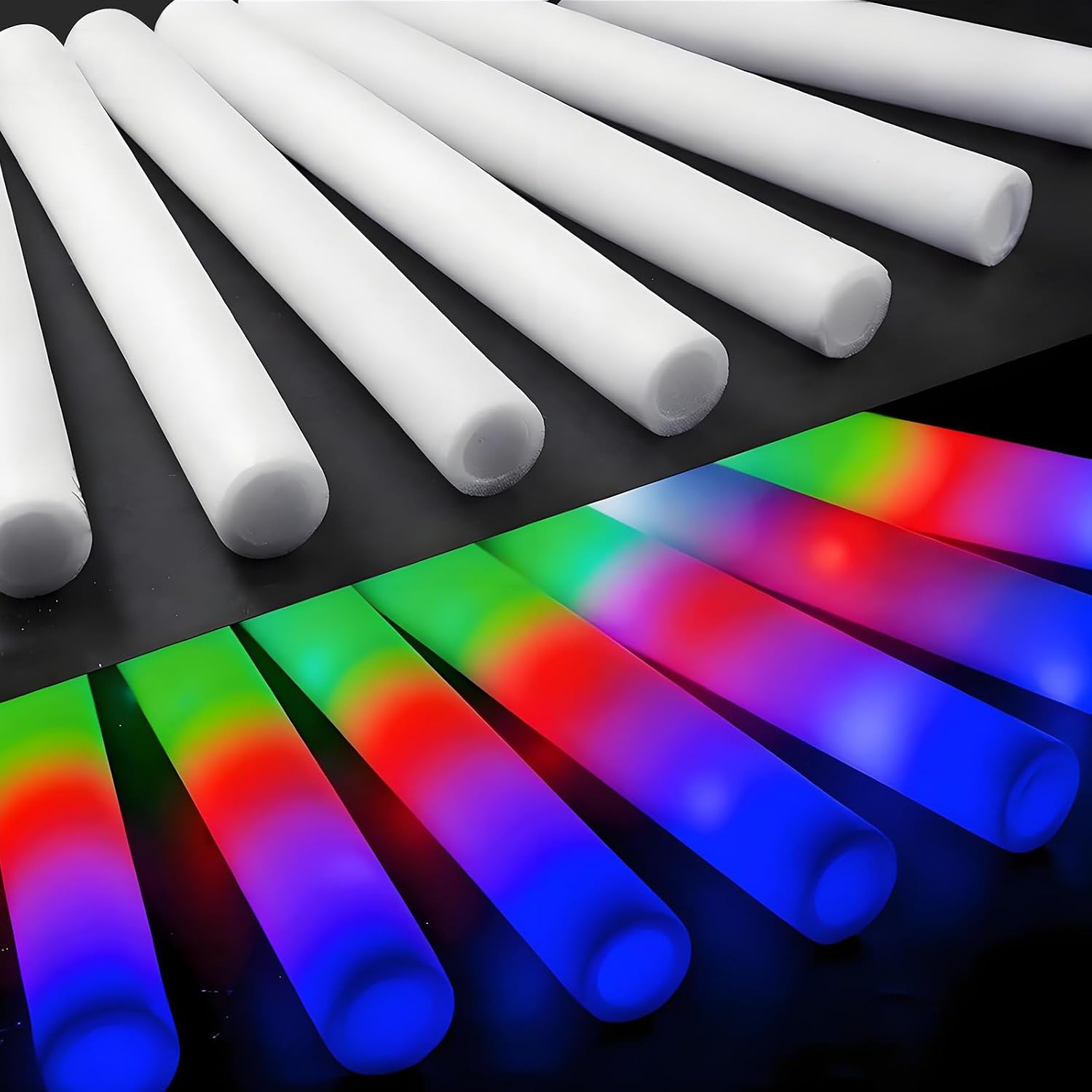 Detalle 2 de Blu7ive 20-Pack LED Foam Glow Sticks (3 Light Modes) for Parties, Concerts & More