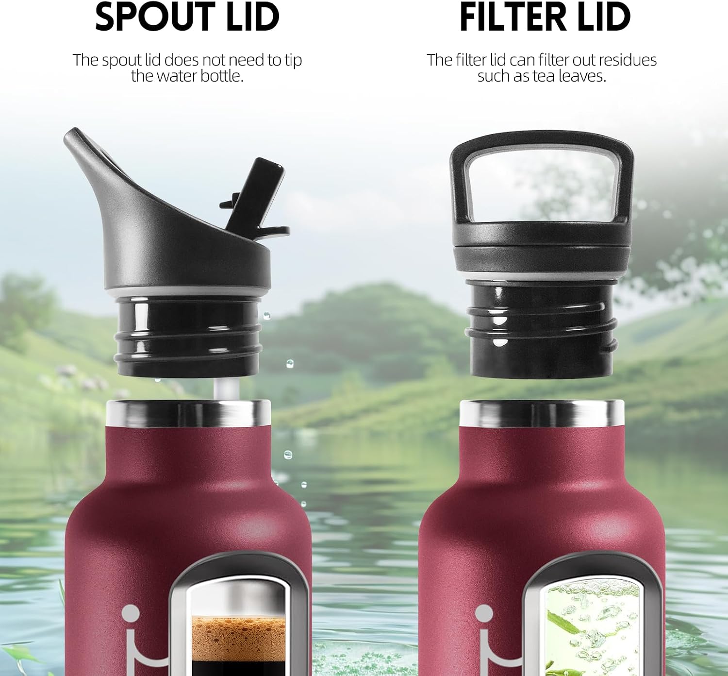 Detalle 2 de Gourde INOX 500 ML isotherme pour sport