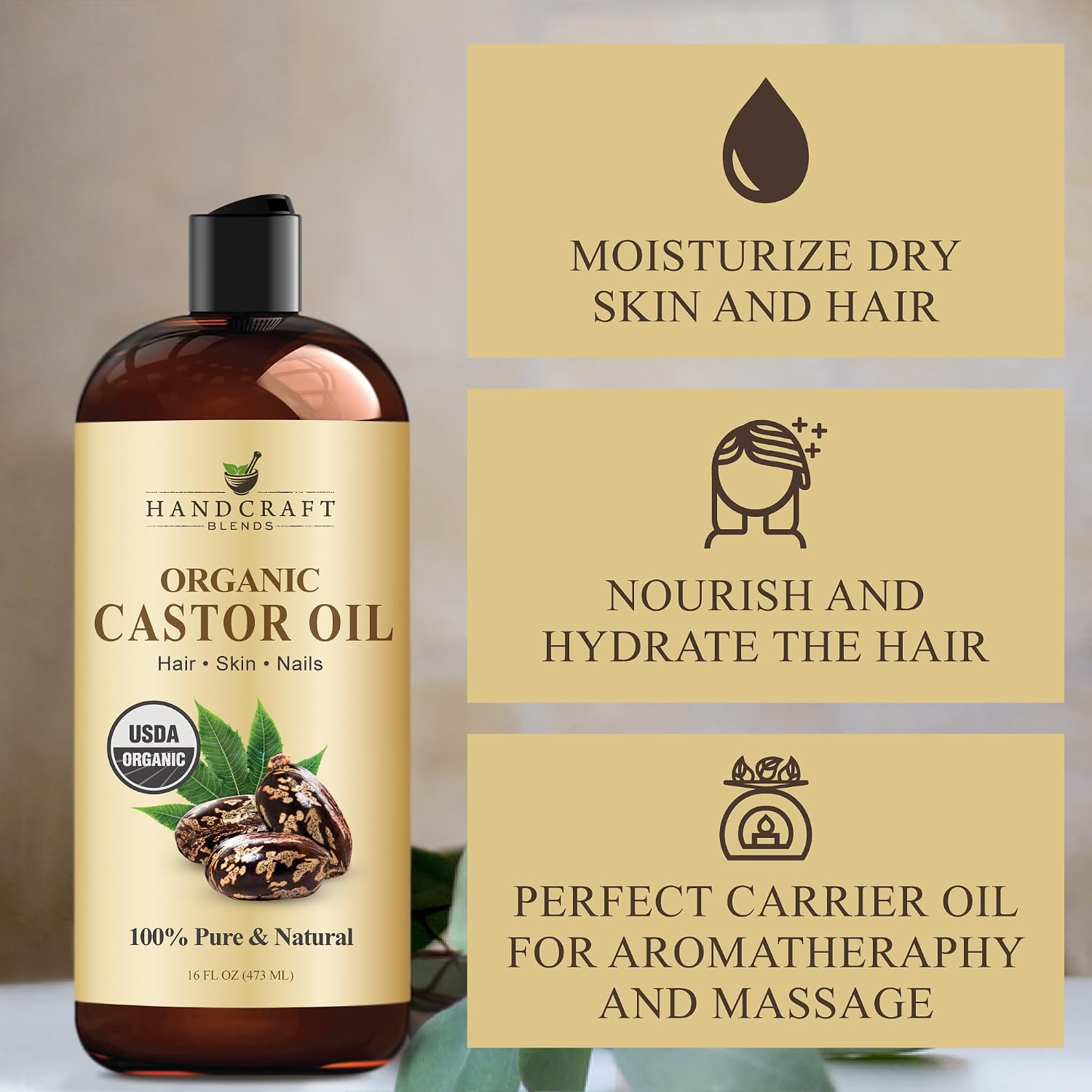 Thumbnail 5 de Handcraft Blends Organic Castor Oil, 16 fl oz ⚙