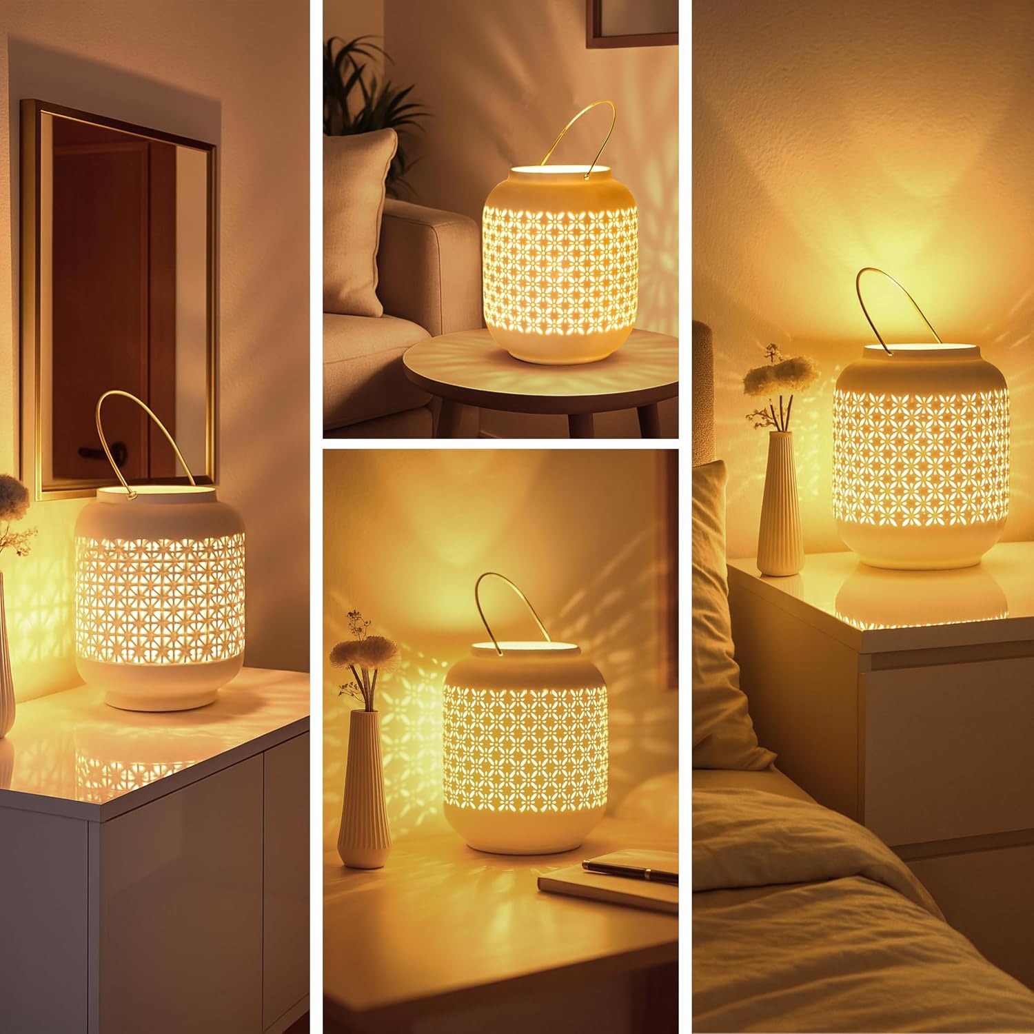 Thumbnail 1 de VOLIOS® Keramik Tischlampe – Dekolampe mit 6-Watt LED-Birne, warmweiß
