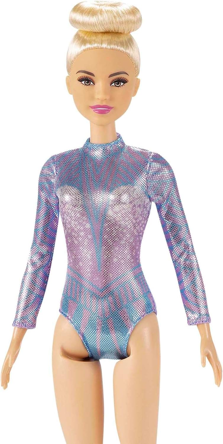 Detalle 2 de Barbie Quiero ser Gimnasta Rítmica 🏆 Muñeca Rubia y Accesorios