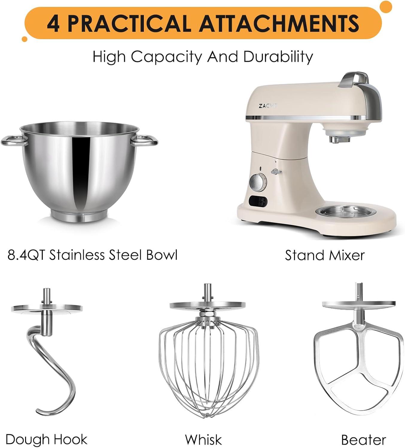 Thumbnail 6 de 8.4QT Stand Mixer 800W Commercial 🥣