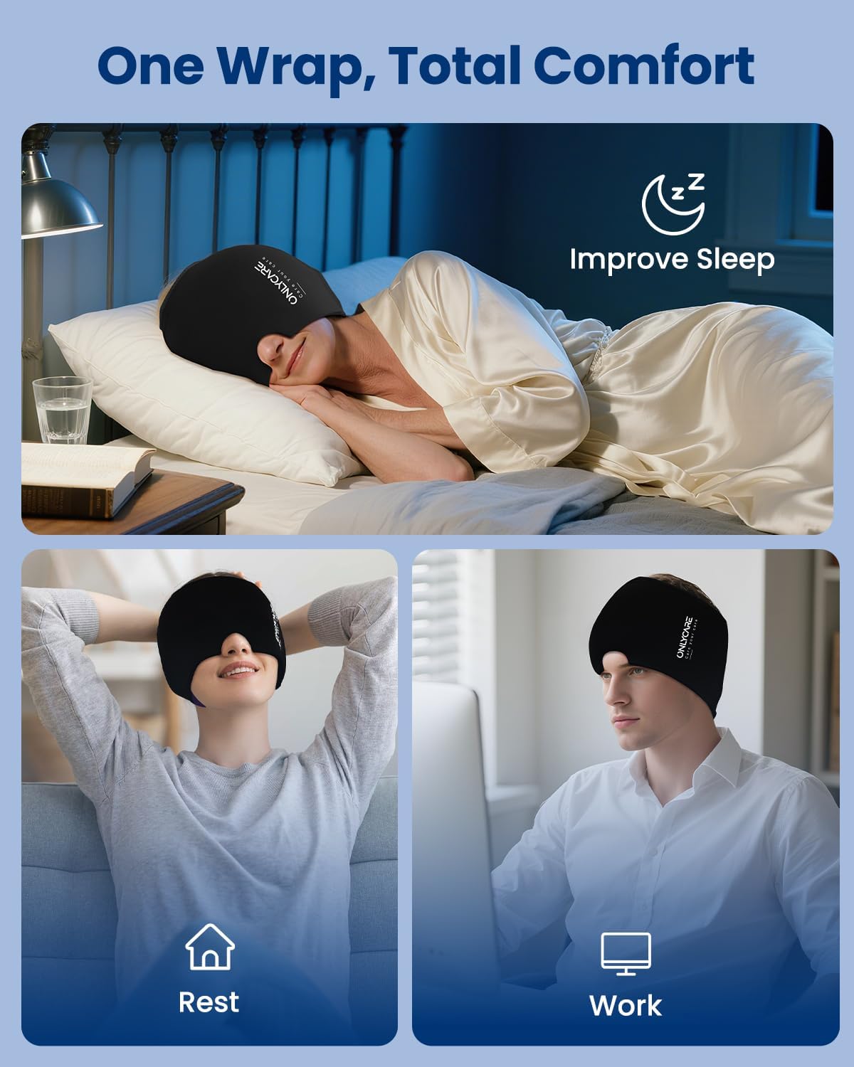 Detalle 2 de ONLYCARE Migraine Relief Cap 360° Gel