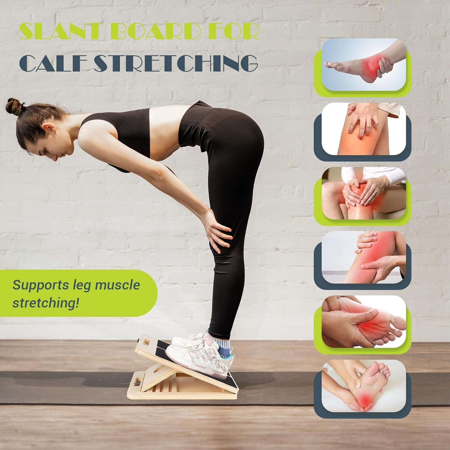 Thumbnail 5 de Slant Board Adjustable Wooden Calf Stretcher 300lb