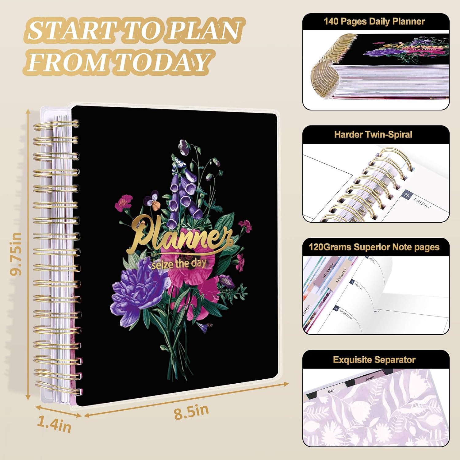 Detalle de Arundhati AH07 18-Month Planner, July 2026–December 2027, Daily, Weekly & Monthly