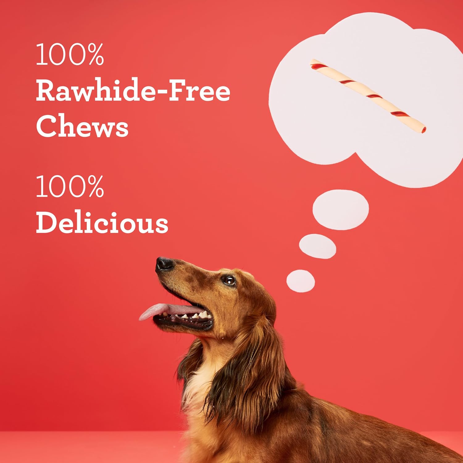 Detalle de DreamBone Twist Sticks: Rawhide-Free Dog Treats with Real Protein (50 Count)