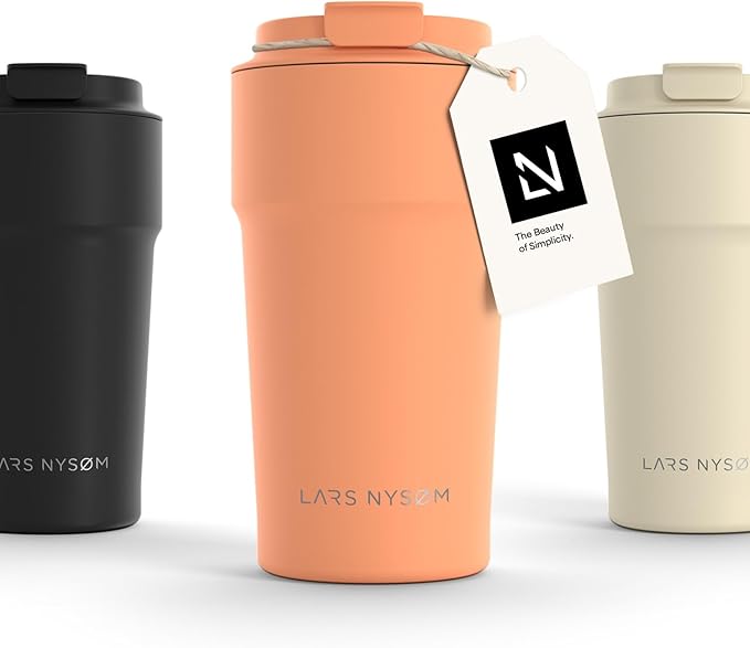 Detalle de LARS NYSØM Taza térmica 500ml ☕ Aislante y a prueba de fugas