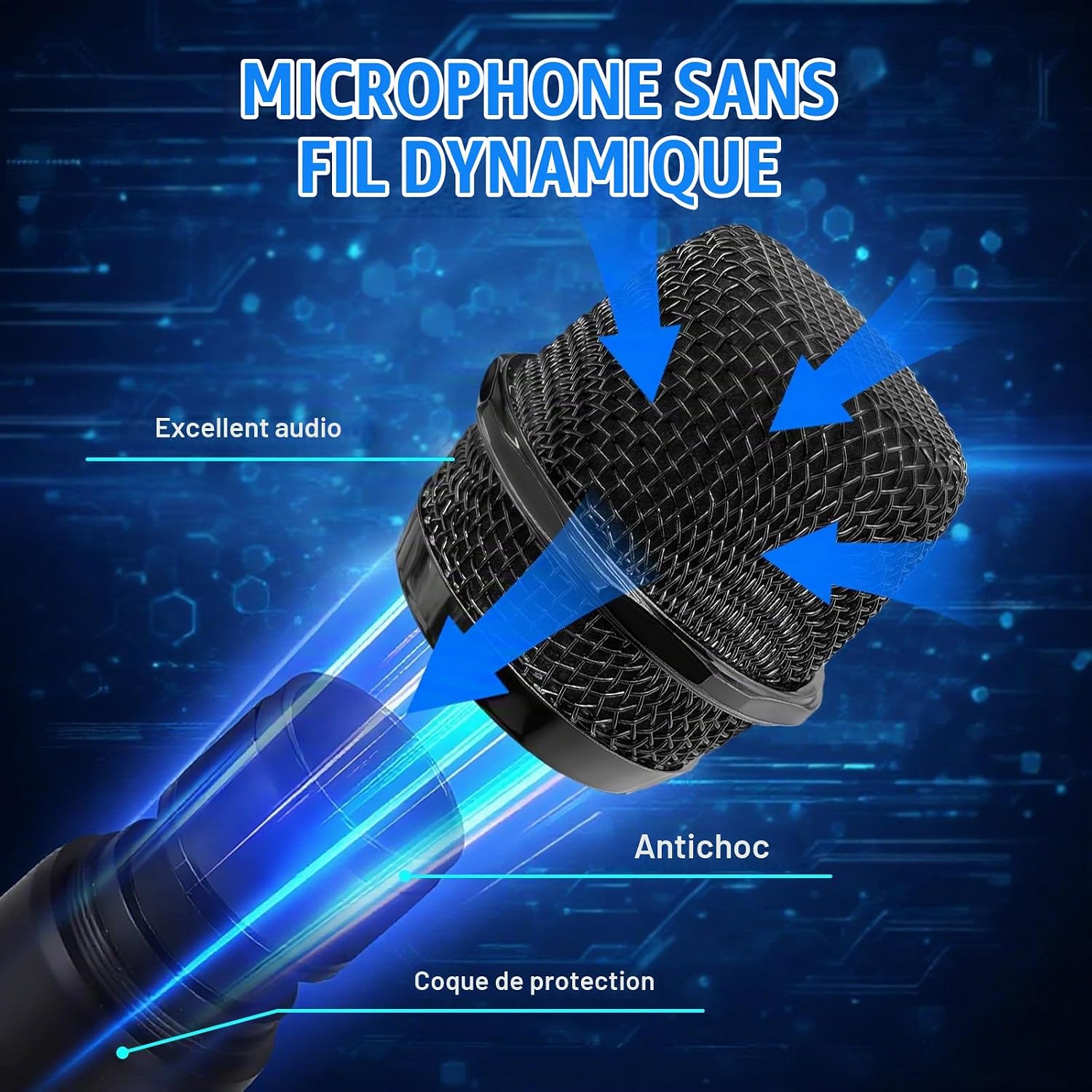Detalle 1 de AMFUN L3-MKF-5504890-FBA draadloze microfoonset met 2 microfoons