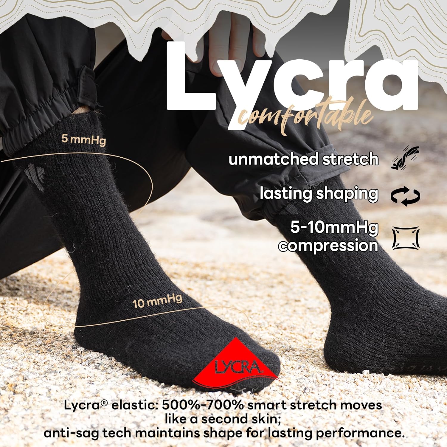 Detalle de Heat Equation Alpaca Socks, 60% Baby Alpaca