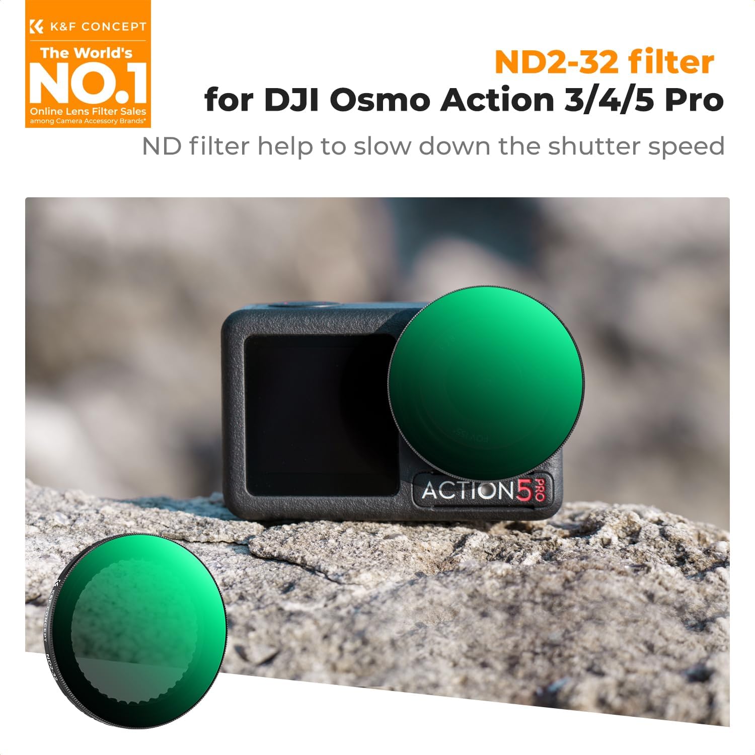 Thumbnail 1 de K&F Concept Variable ND2-32 Filter for DJI Osmo Action 3/4/5 Pro