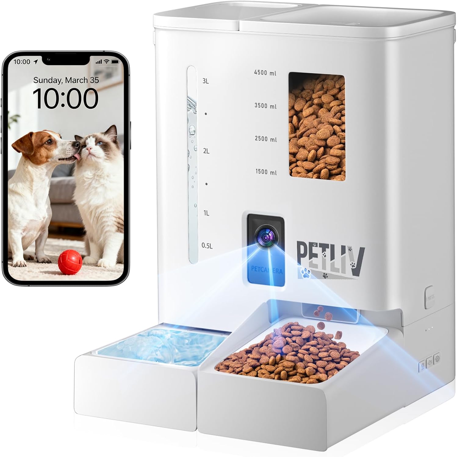 Detalle de PETLIV Distributore Automatico Cibo Gatti con Telecamera 2K e 5L/4L