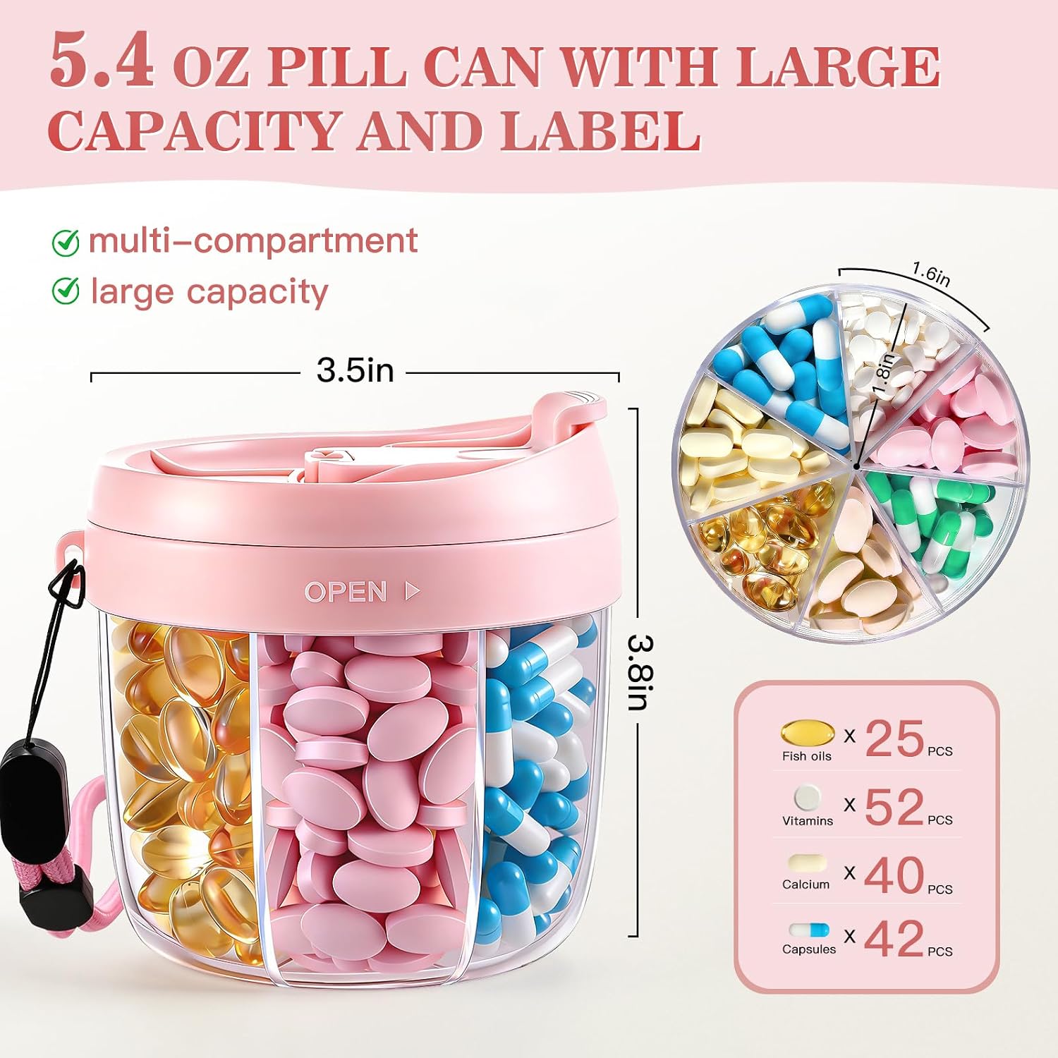 Detalle de Pill Organizer with 7 Large Compartments