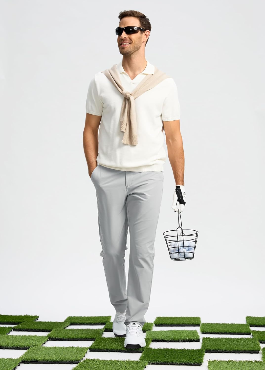 Detalle de Pudolla Men’s Golf Pants Stretch Work Dress Comfy Pants (30/32/34" Inseam) with Pockets