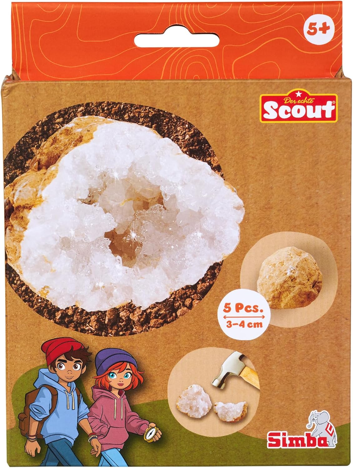 Thumbnail 6 de Simba Scout Geoden zum Aufbrechen (5 Steine) – Entdecker-Set mit Lupe & Schutzbrille, 3–4 cm