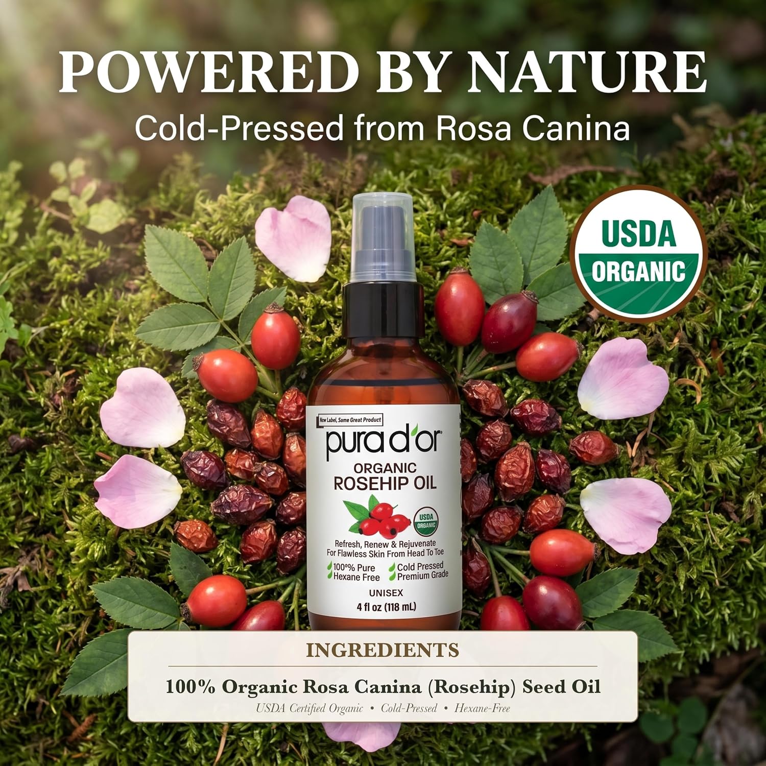 Thumbnail 2 de PURA D'OR Rosehip Seed Oil 4 oz