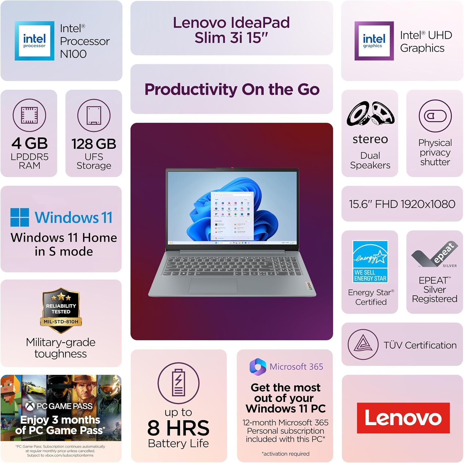 Detalle 2 de Lenovo 15.6-inch Laptop