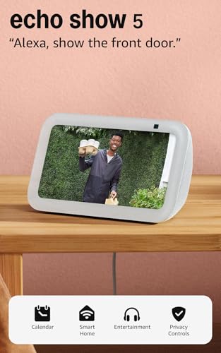 Detalle de Amazon Echo Show 5 (Newest Model) – Glacier White