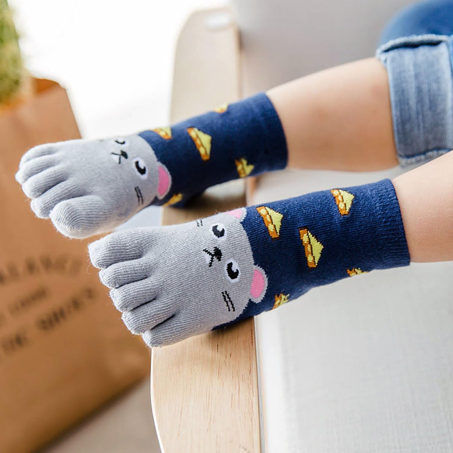 Thumbnail 1 de PUTUO Chaussettes à doigts Enfant 4 paires