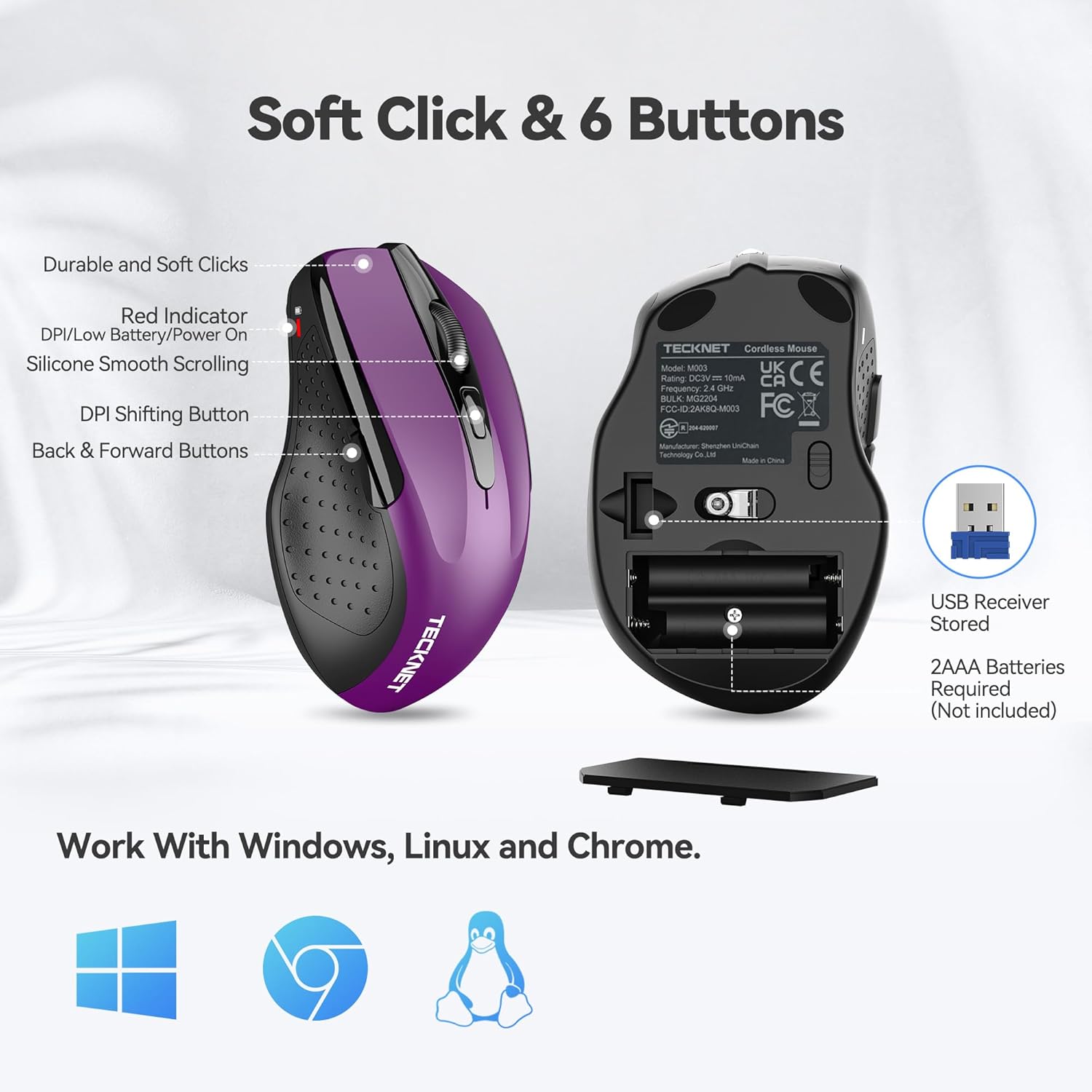 Thumbnail 4 de TECKNET Pro ergonomic mouse 24-month battery 🖱
