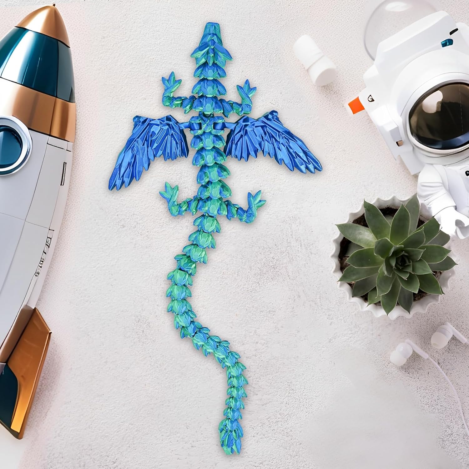 Thumbnail 4 de Winged Dragon Inside Surprise Egg collectible toy (3D printed) – Christmas Green, Large