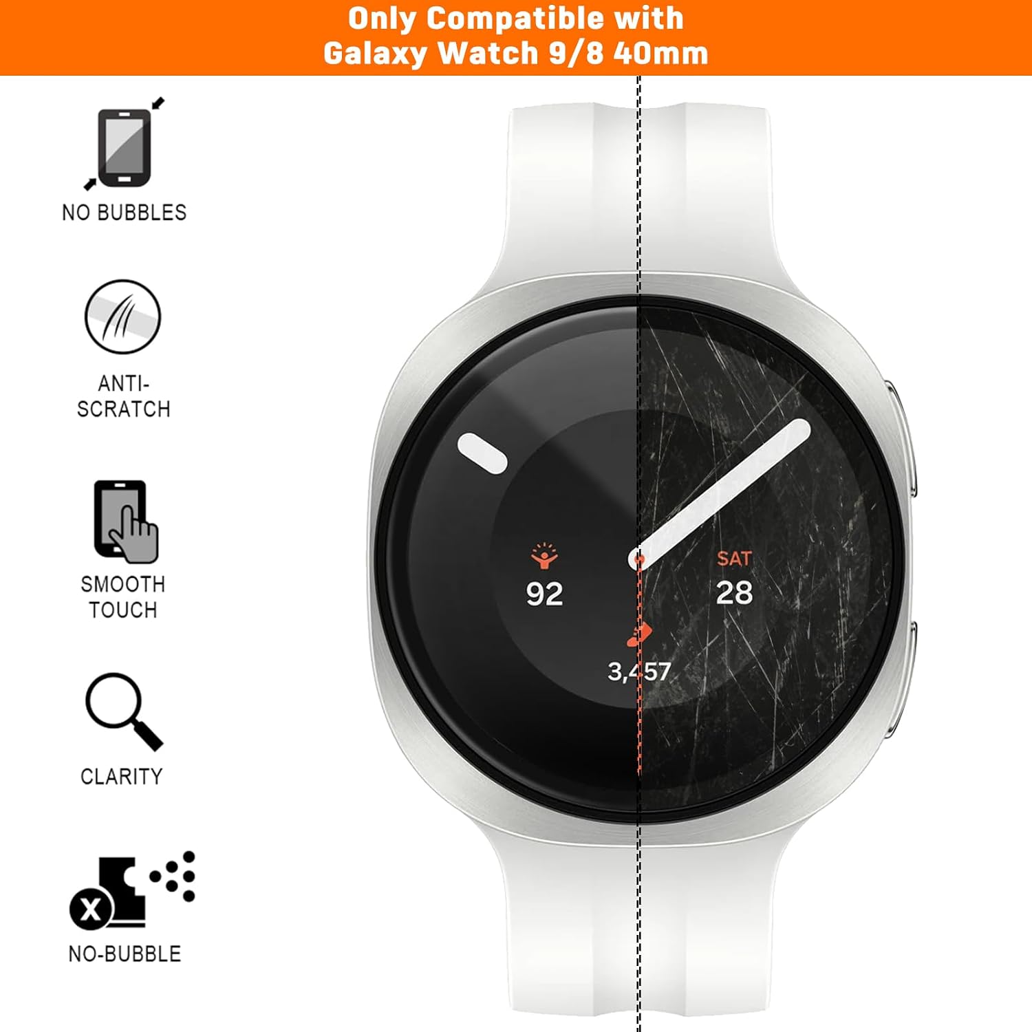 Thumbnail 6 de Aimtel 4-Stück Panzerglas Displayschutz 40mm für Galaxy Watch 9/8 – klare Abdeckung, einfacher Einsatz