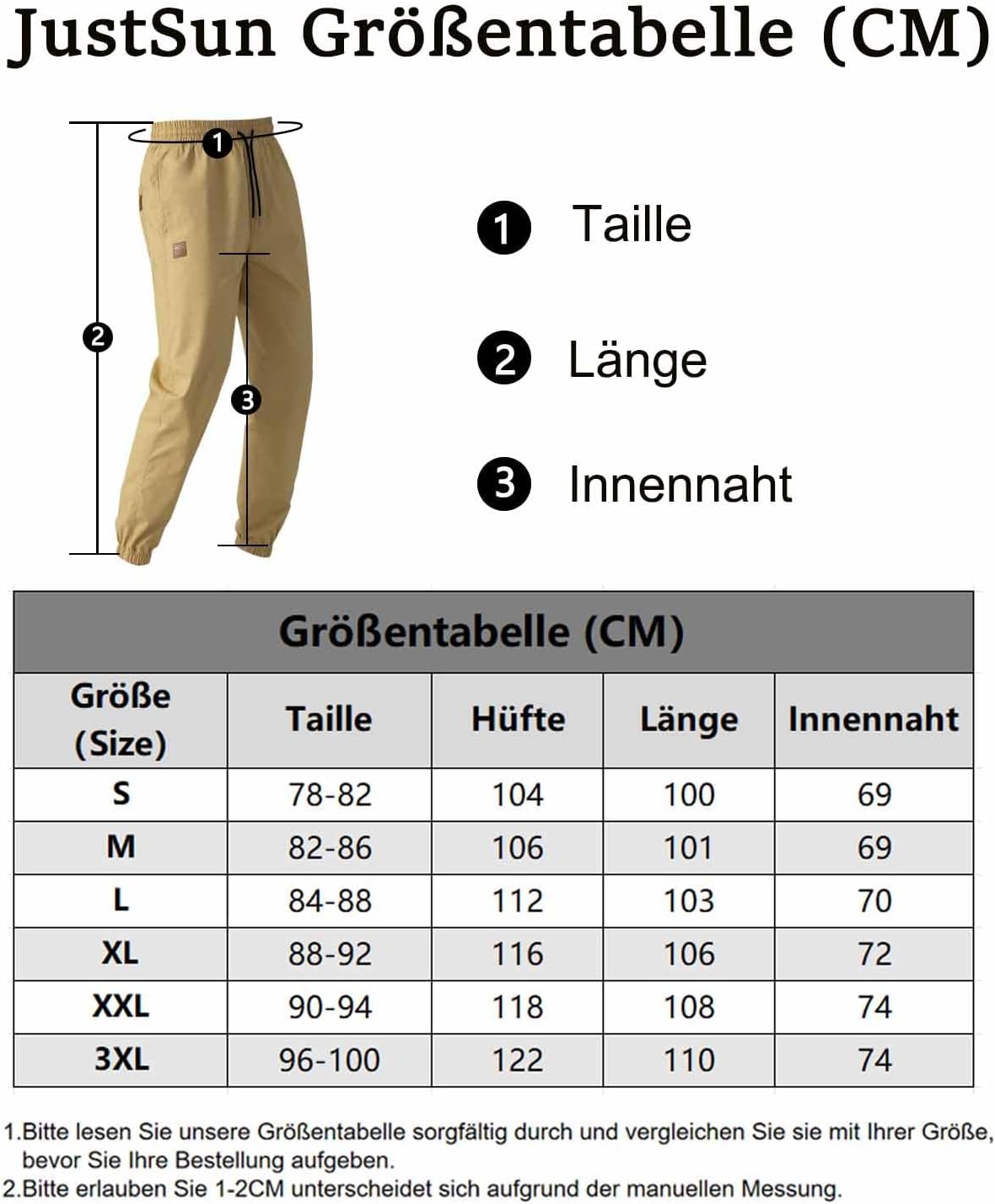 Detalle de JustSun herenbroek van katoen, slim fit, met trekkoord en vier zakken