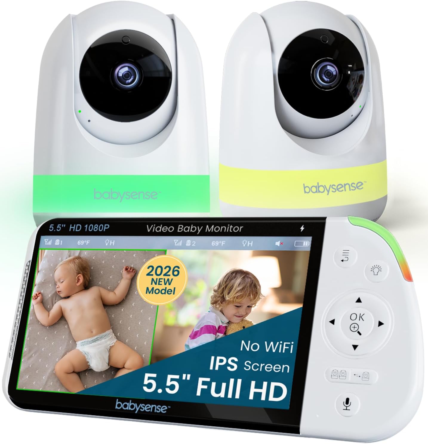 Detalle de Babysense Full HD 5.5" Split Screen Monitor 20h