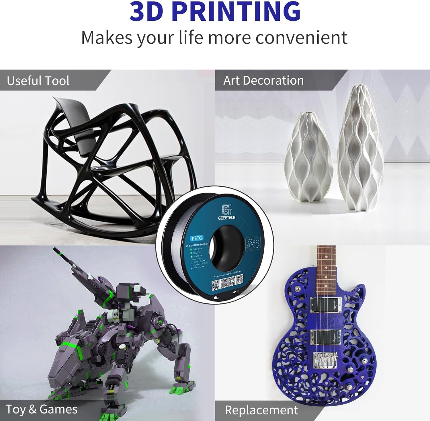 Thumbnail 5 de Geeetech PETG Filament 1,75 mm 1 kg Spule Transparent
