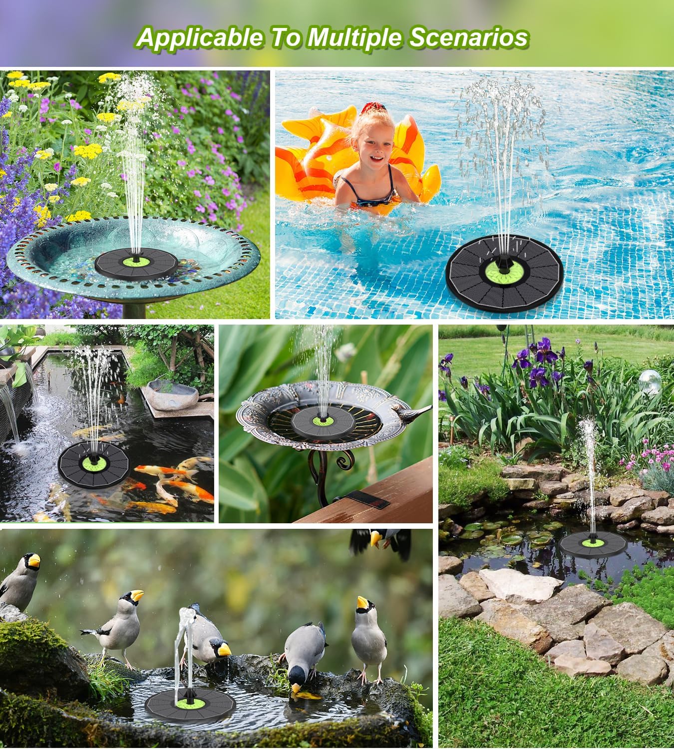 Thumbnail 5 de SZMP Solar Springbrunnen 3.5W Glas Teichpumpe