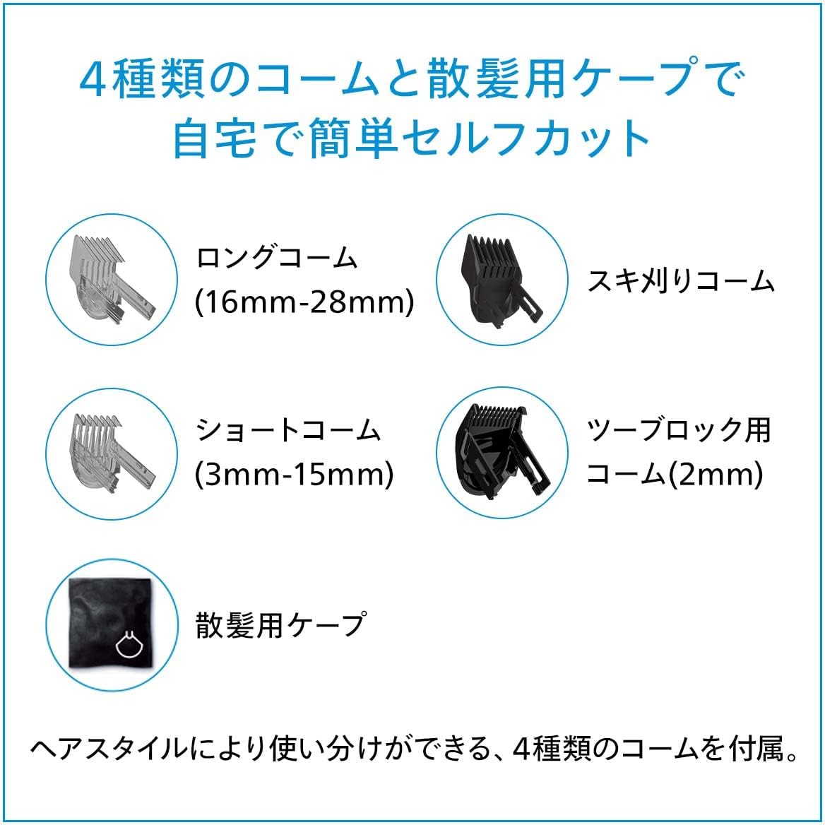 Detalle 1 de フィリップス 5000シリーズ HC5610/60 ヘアーカッター 27段階調整・防水仕様・ターボモード