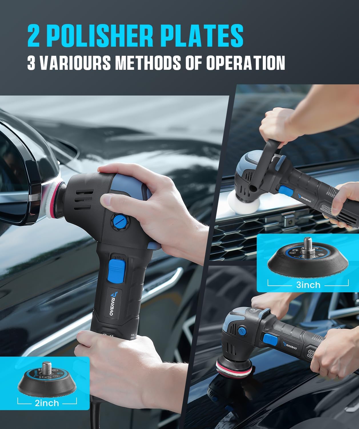 Thumbnail 4 de RAYBAO Mini Polisher (2in/3in) 750W random orbital car polisher and buffer
