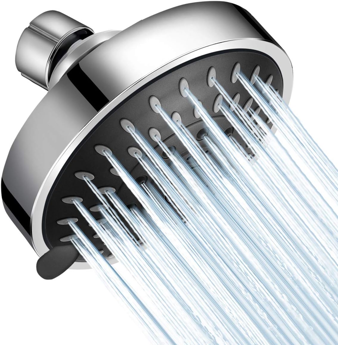 Detalle de WarmSpray 22F21652 Fixed Shower Head, 5 Spray Settings, 4-Inch Chrome