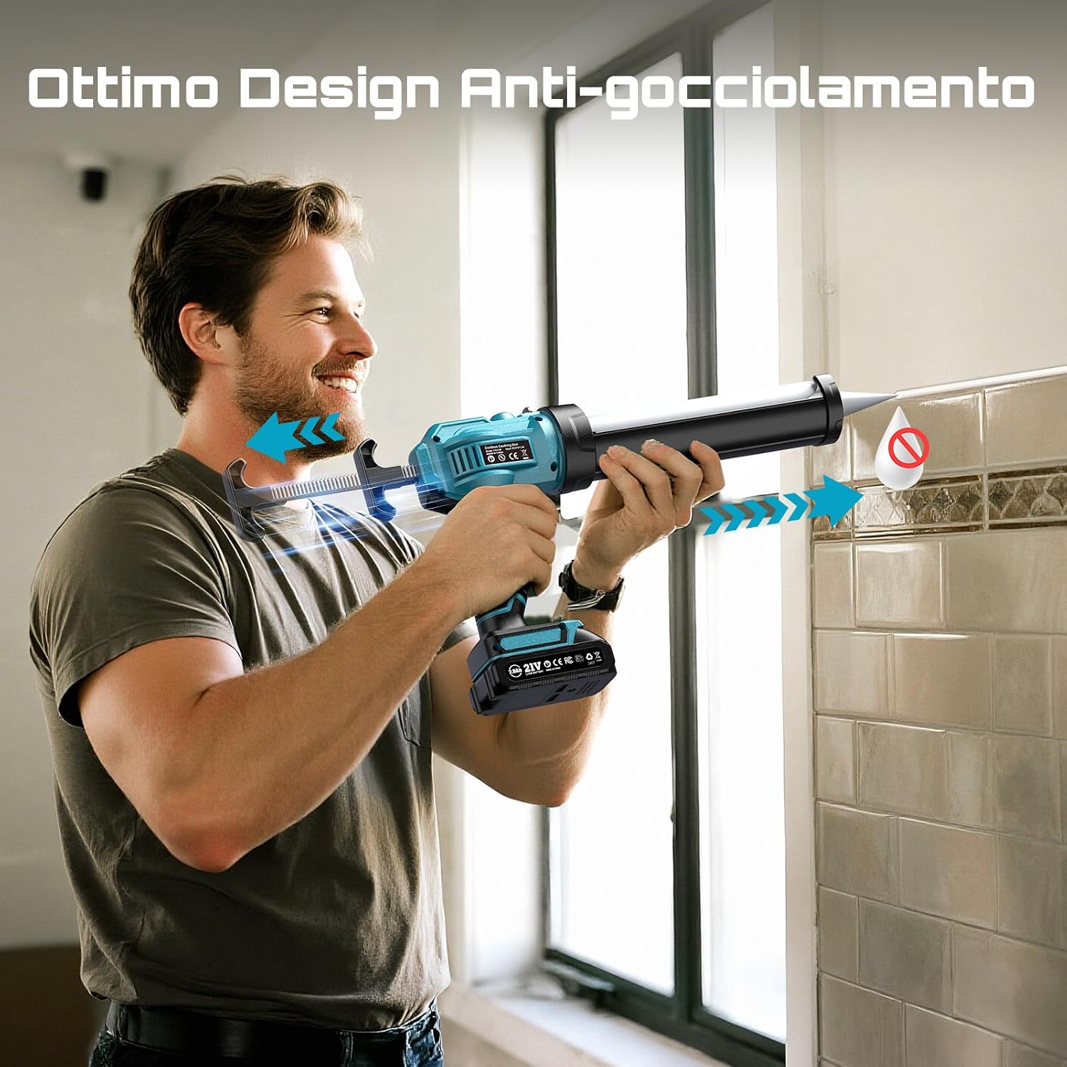 Detalle 2 de SEESII pistola silicone a batteria con LED