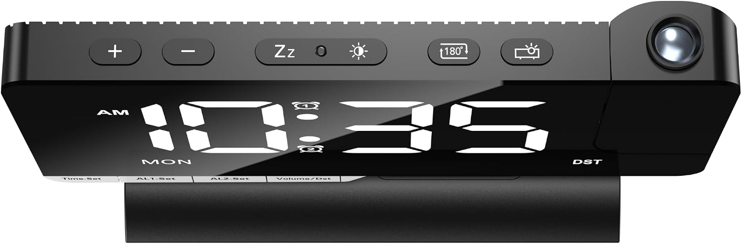 Detalle 2 de Venchin Réveil Projection projectiewekker met 7,3-inch ledscherm en dubbel alarm