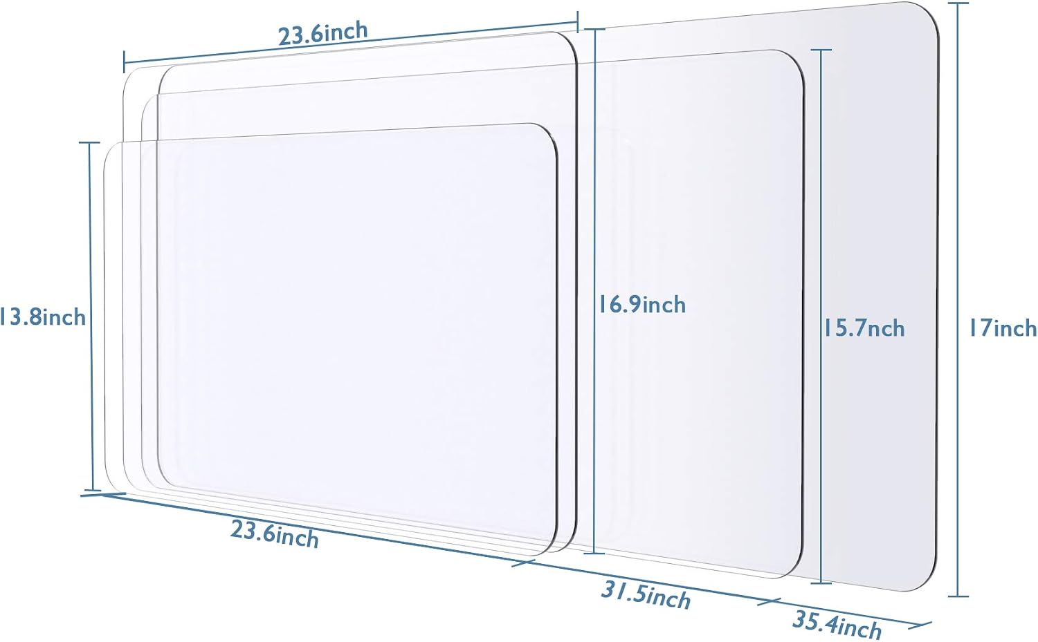 Detalle de Oterri oterri Clear PVC Desk Pad, 24" x 48", Waterproof and Transparent