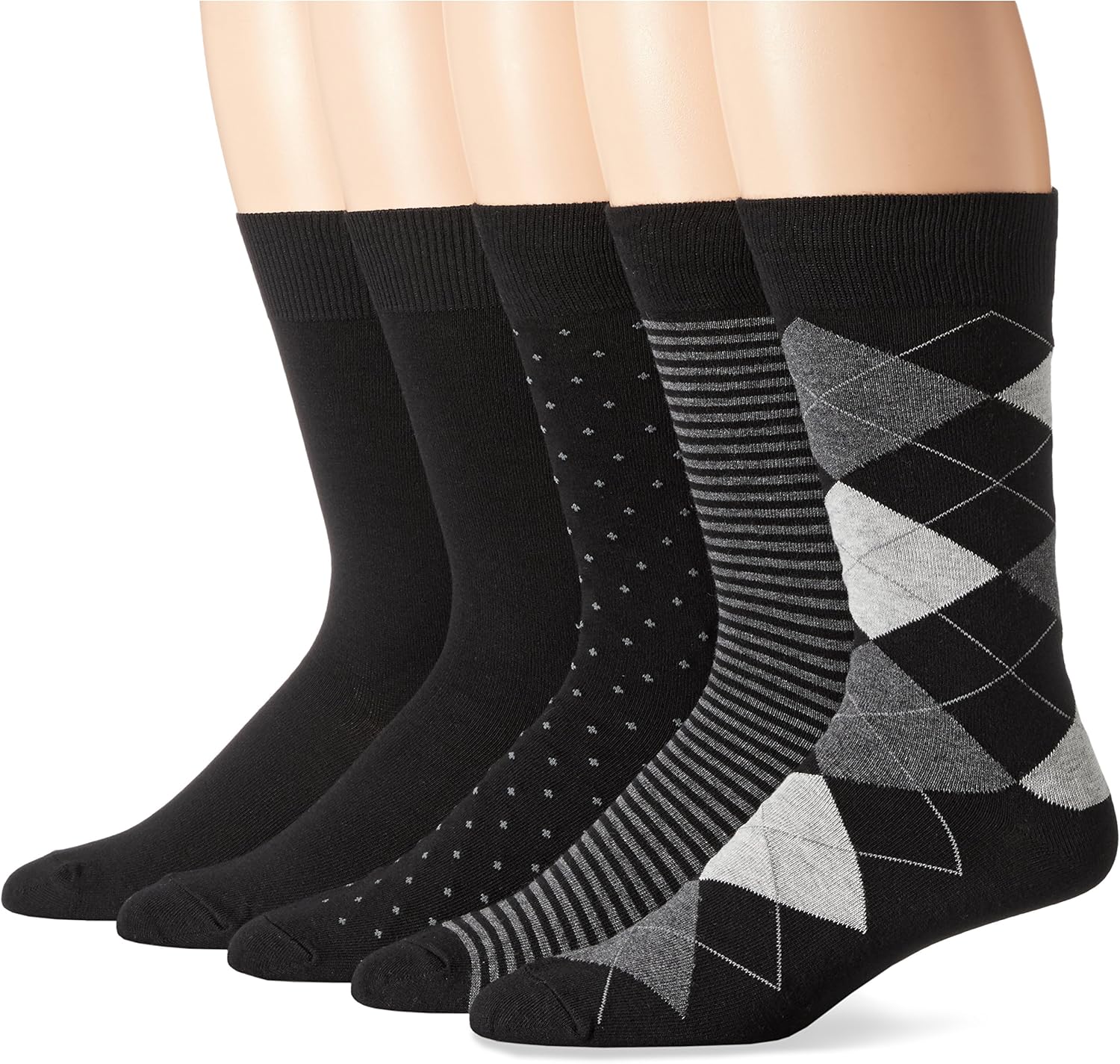 Thumbnail 3 de Amazon Essentials Patterned Crew Socks, 5 Pairs