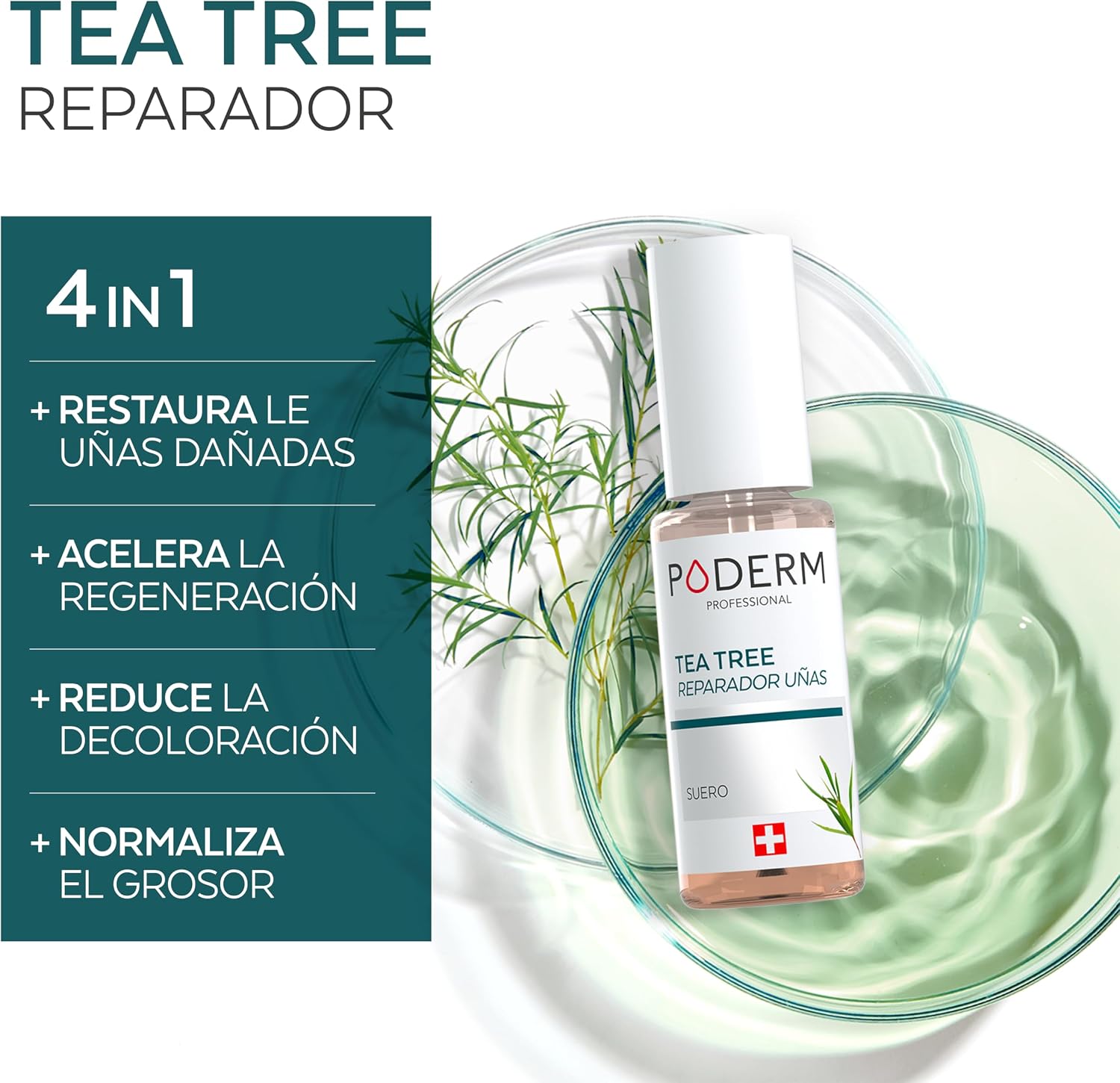 Detalle 2 de PODERM Tea Tree Reparador de Uñas 6 ml