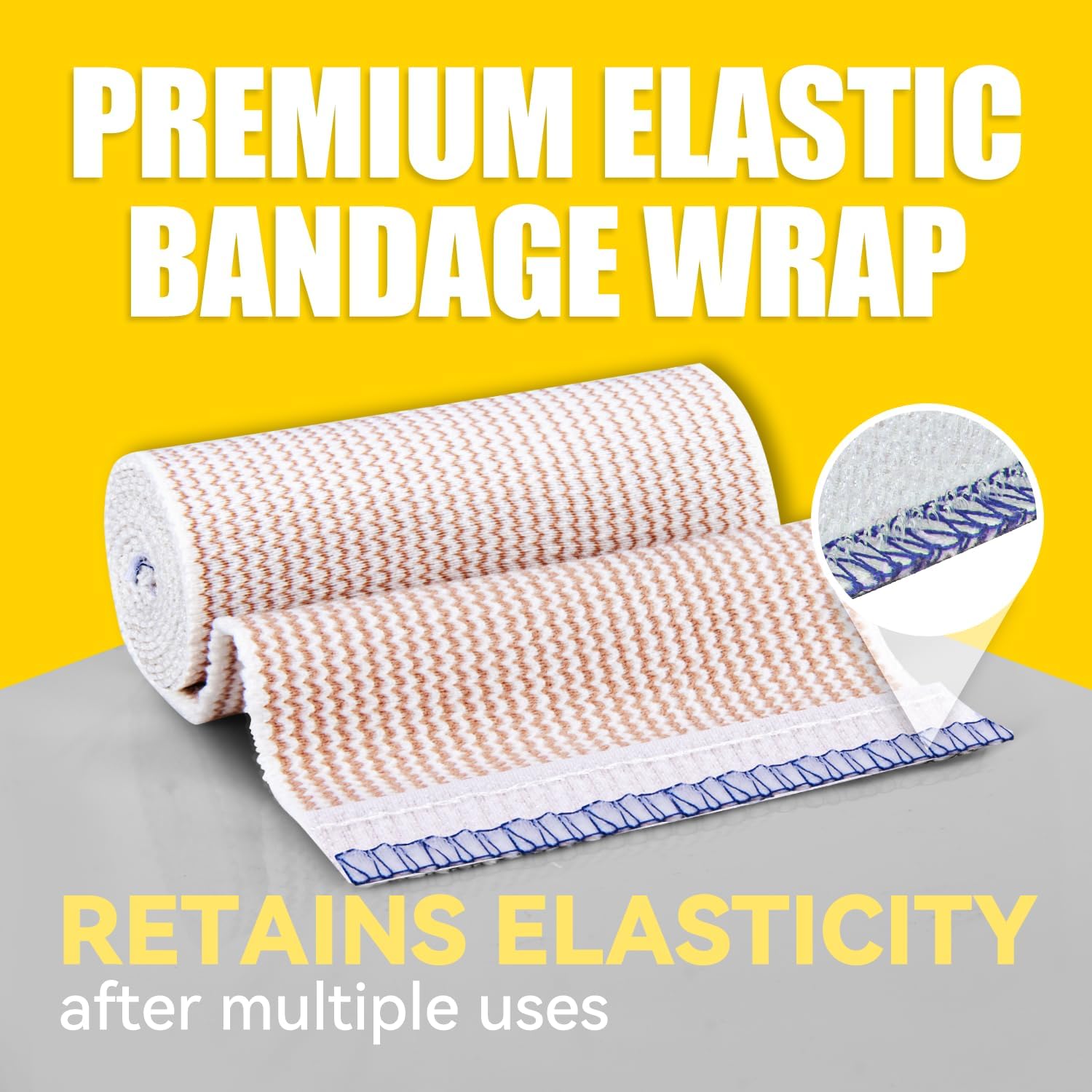 Detalle 2 de FRESINIDER 6-Inch Elastic Bandage Wrap, 12-Pack, Cotton, Hook-and-Loop Closure