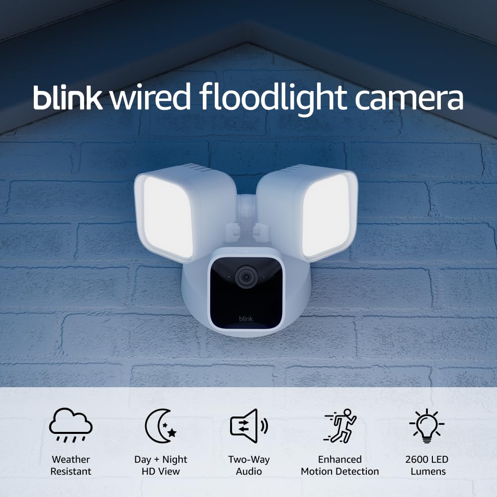 Imagen de Blink Wired Floodlight Camera: 1080p Security with 2600 Lumens and Alexa en OfertitasTOP