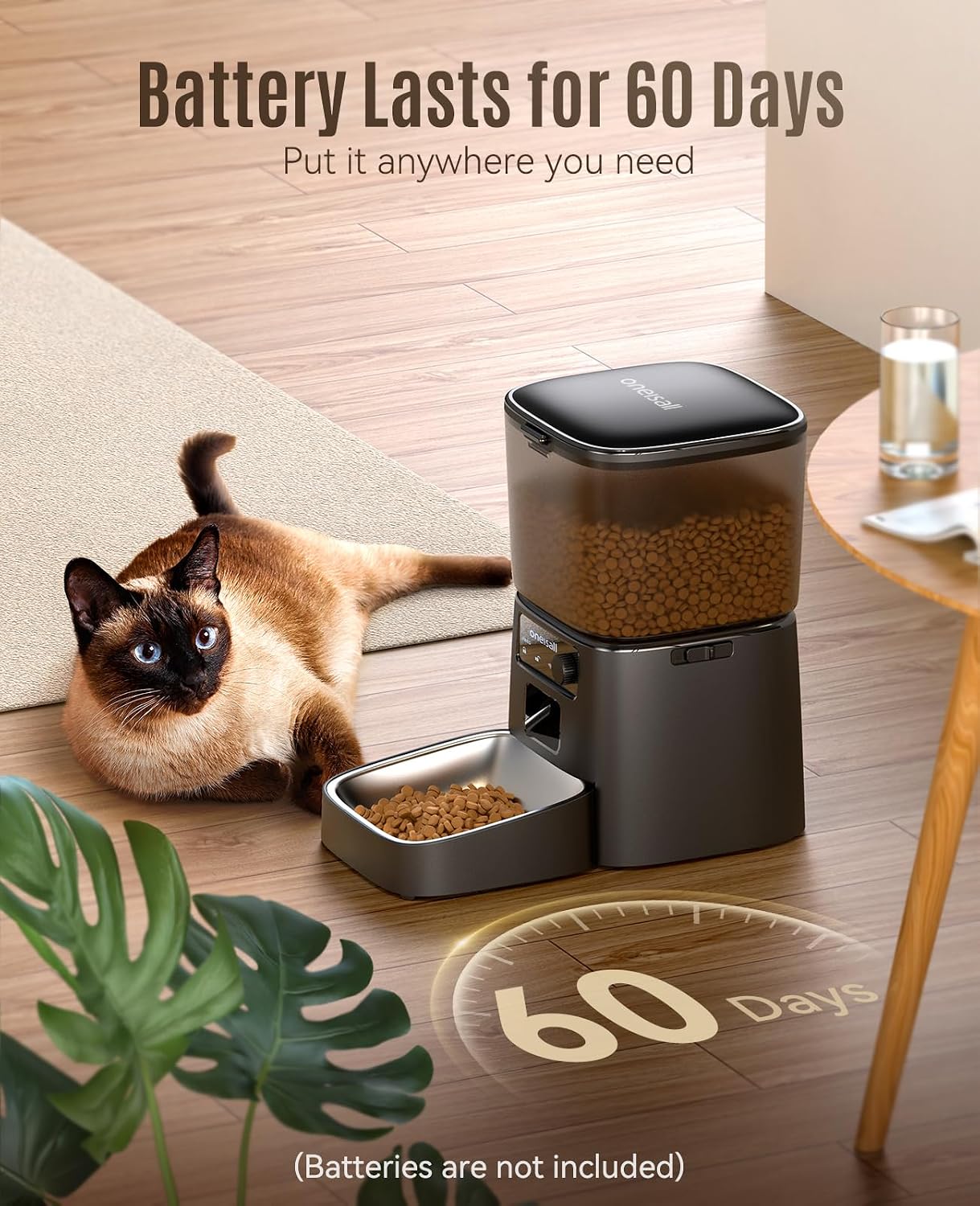 Detalle de oneisall Automatic Cat Feeder WiFi 3.5L
