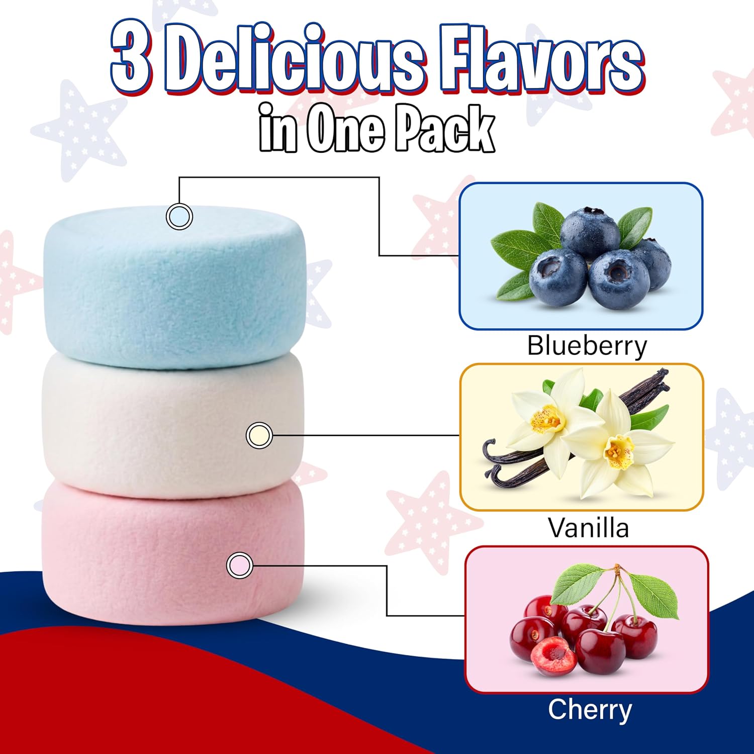 Detalle 2 de Red, White & Blue Marshmallows, 12 oz