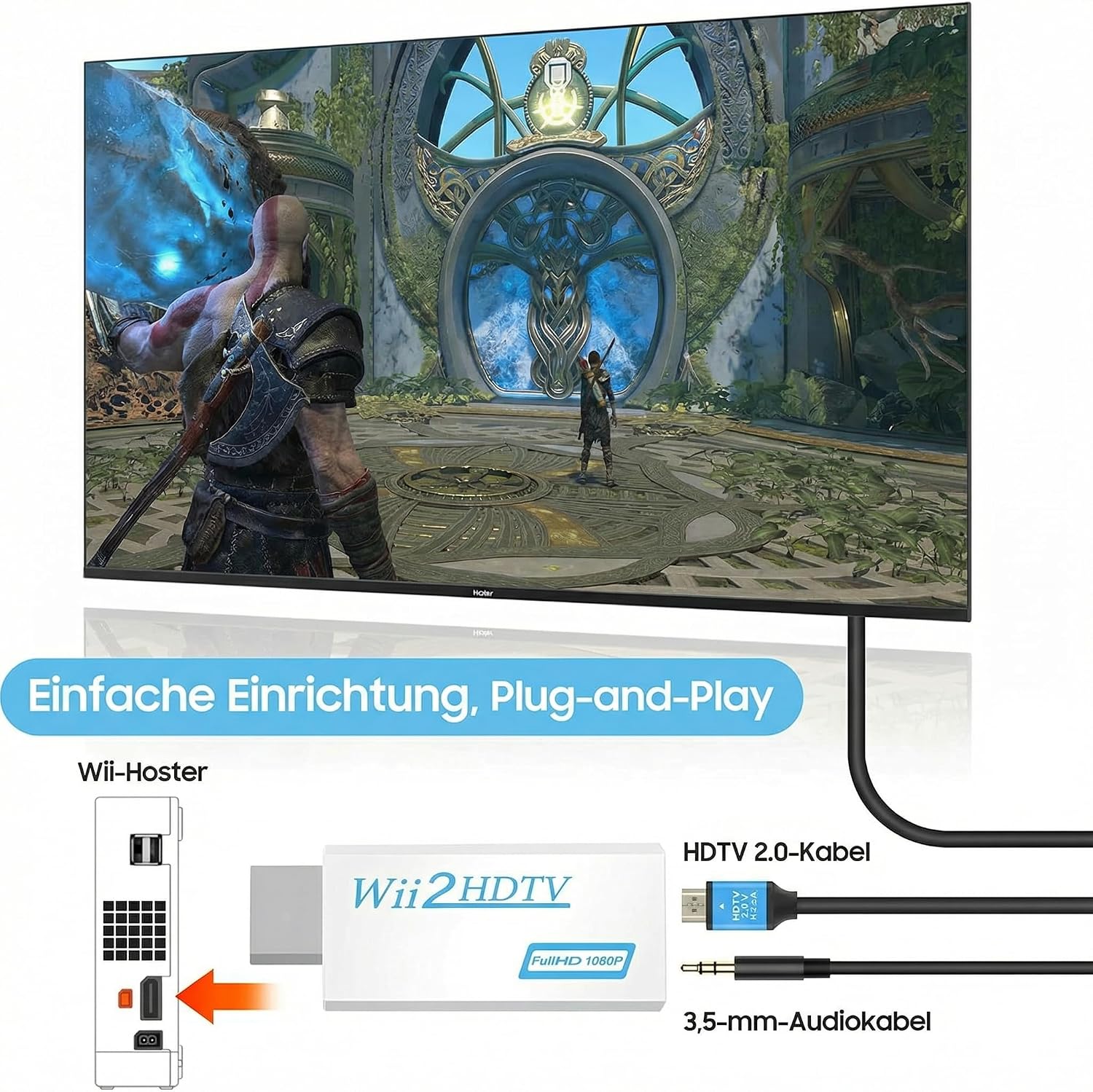 Detalle de Zacro Wii HDTV Adapter 1080P Konverter