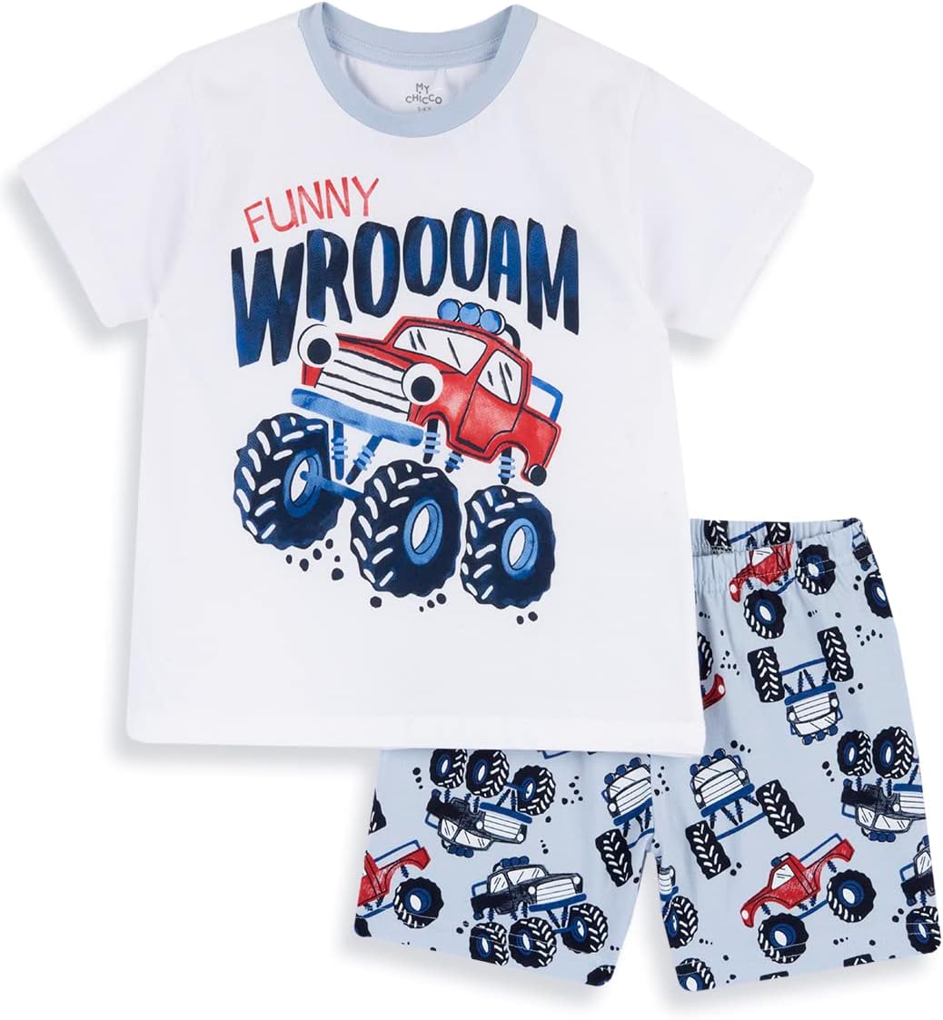 Detalle de Chicco Pigiama Corto in Cotone Leggero per Bambino – Design Italiano, Comfort e Stile Estivo