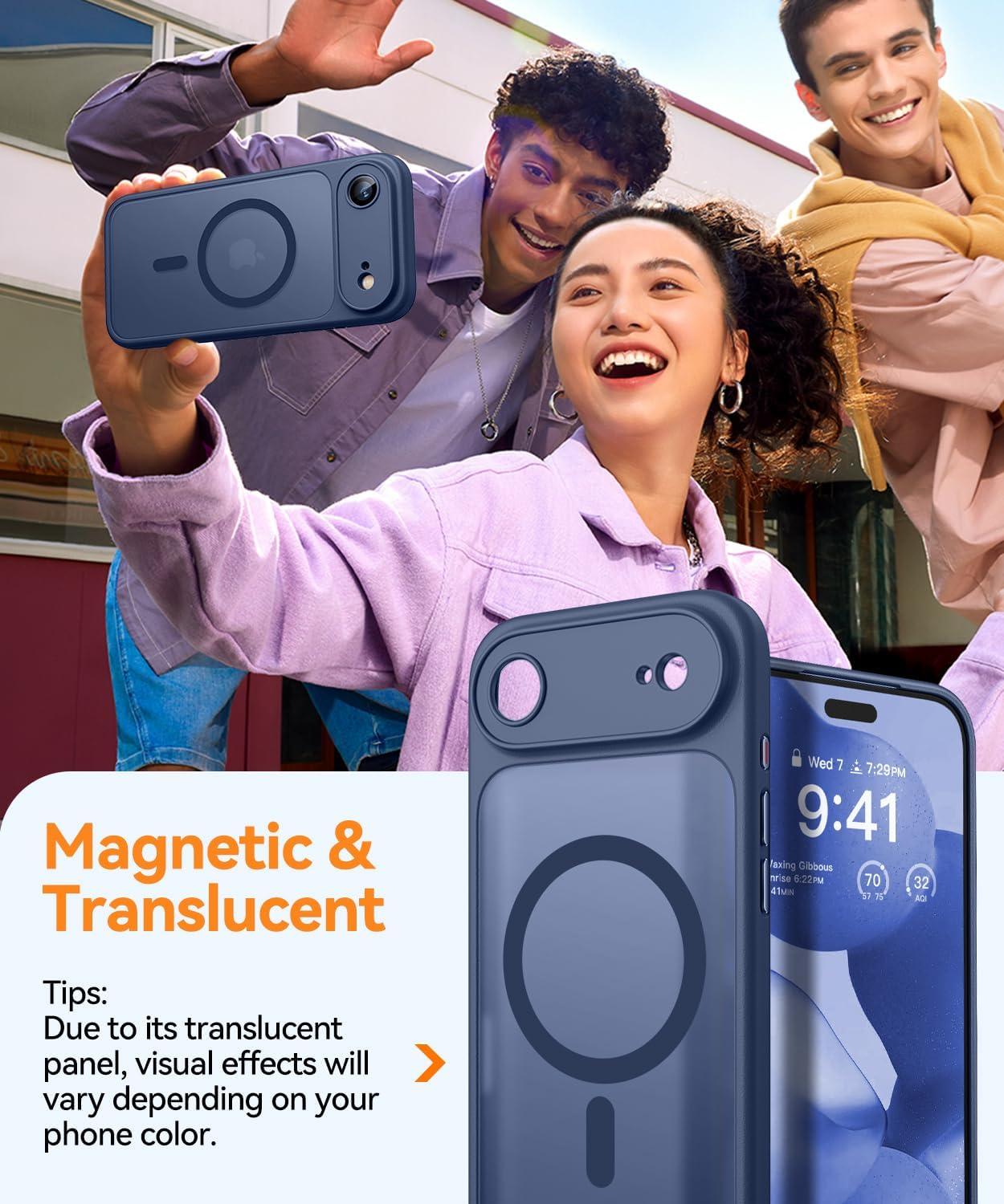 Detalle 2 de CANSHN Cover Magnetica per iPhone Air (6,5 Pollici) – Protezione Fotocamera Totale, compatibilità MagSafe