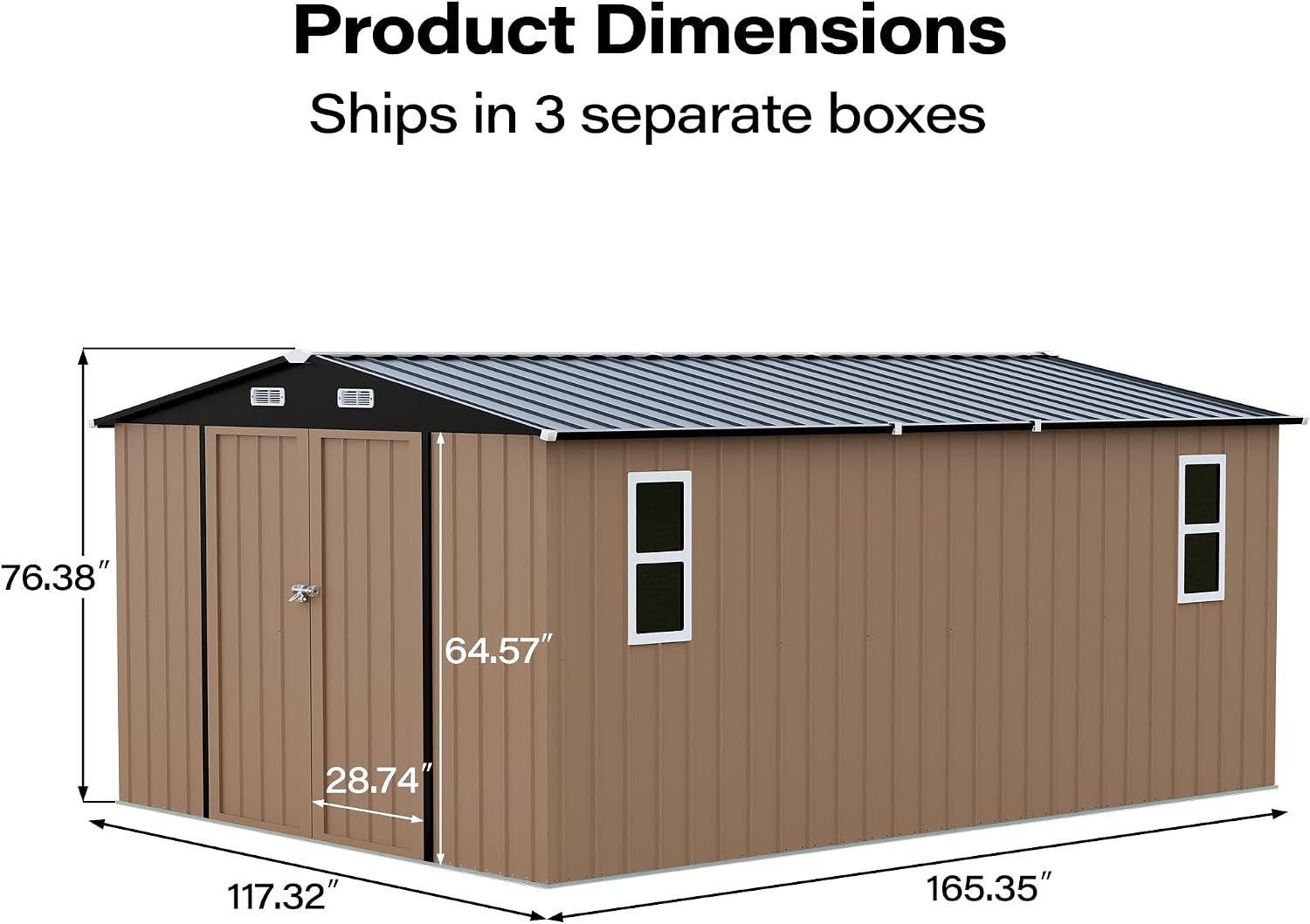 Detalle 1 de LAUSAINT HOME AMZ-OS-US-2-GZST304-011-SC1-eason-9.8 Storage Shed, 10 x 14 FT