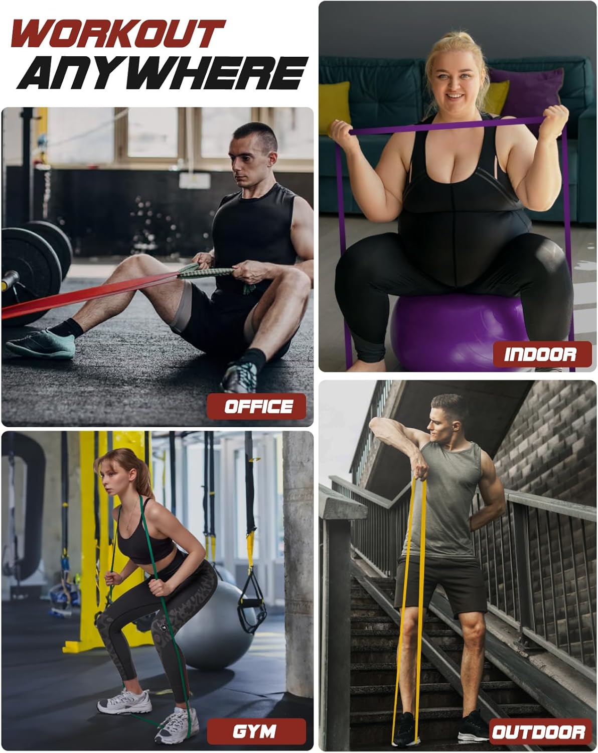 Thumbnail 4 de Fitense Pull Up Resistance Bands Set