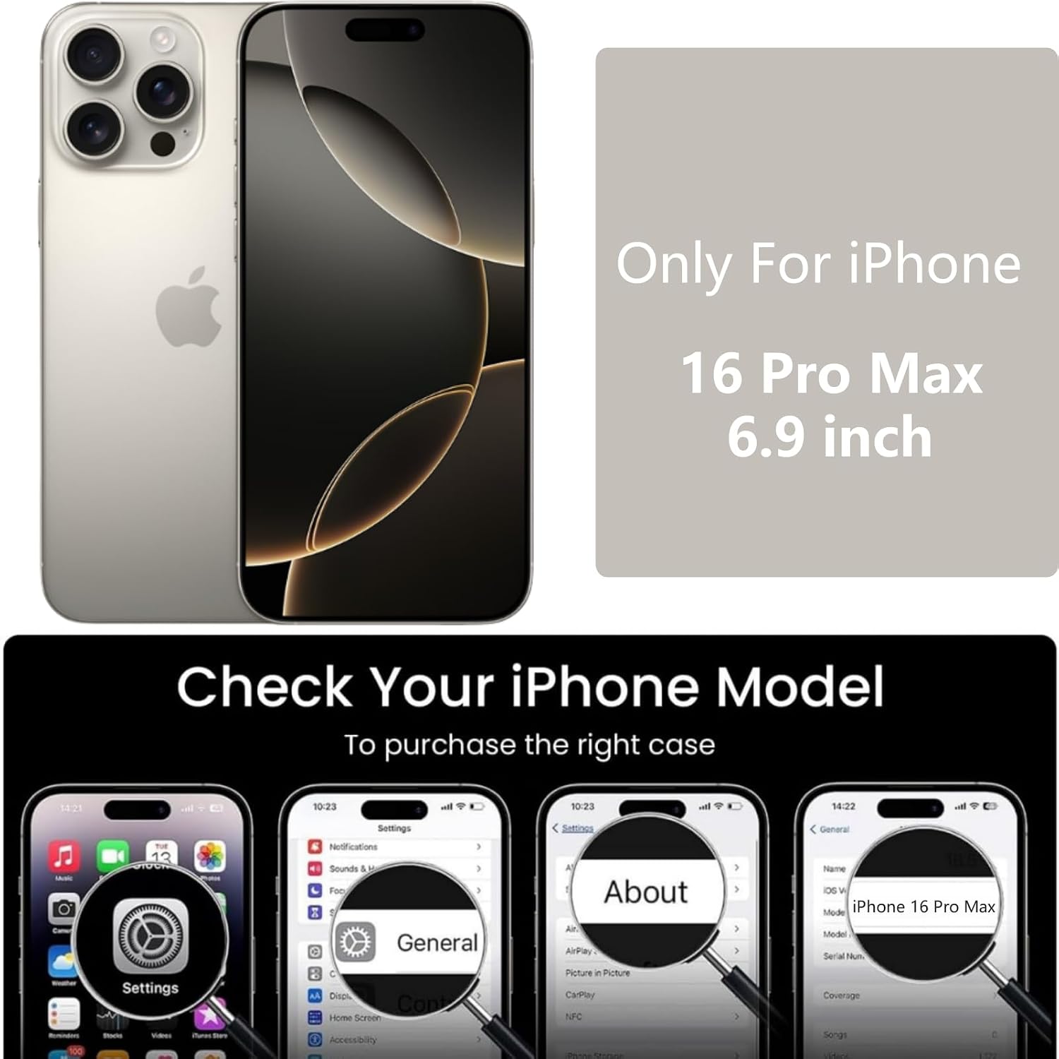 Detalle 2 de OLEPHY Handykette mit Band für iPhone 16 Pro Max – verstellbares, demontierbares Lanyard-Case in Beige (mit Kordel zum Umhängen)