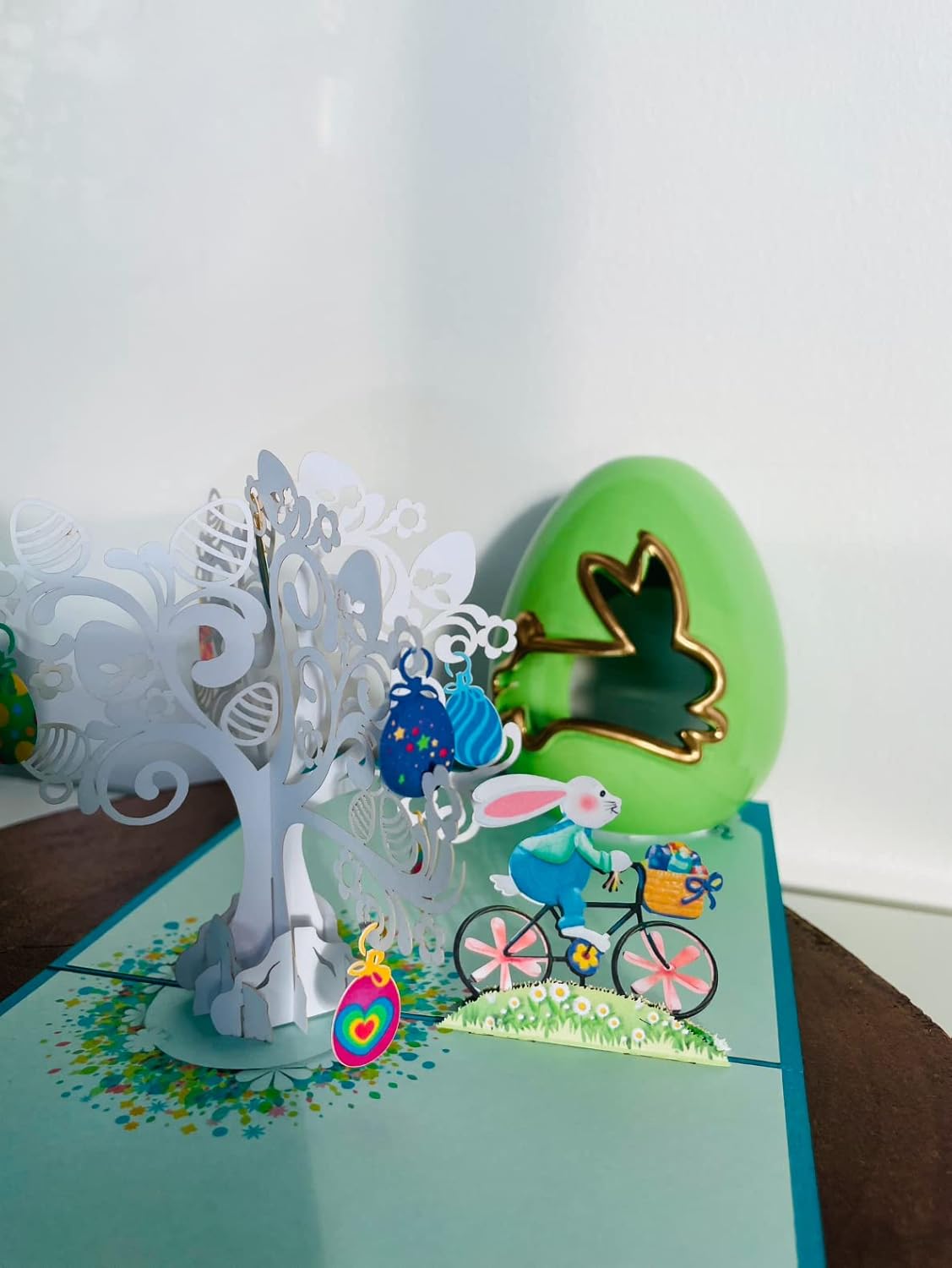 Thumbnail 5 de Happy Easter Bunny Bike pop up card 15cm